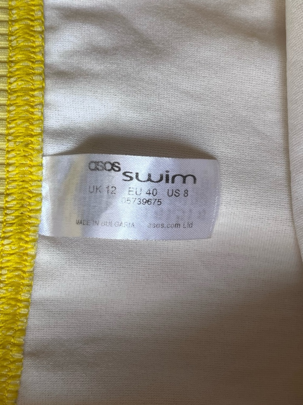 ASOS Yellow Ribbed Swim Set Top - Picture 3 of 3